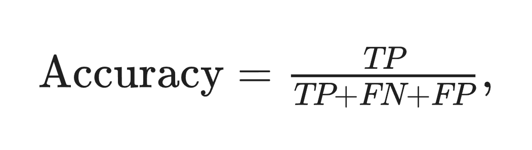 Visual defining the accuracy metric used in the comparison.